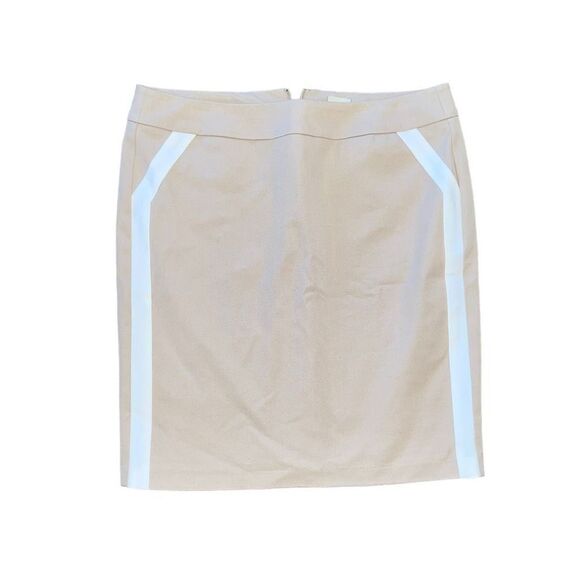 ECRU Tan & White Zip Up Skirt Size 4 - Picture 1 of 3
